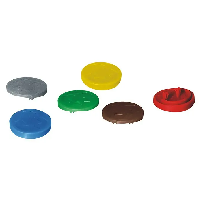 Farbpunkte-Set Avedore - Passend für: Avedore Abfalleimer 10 l + 15 l + 20 l, Kunststoff - Sechs bunte runde Kunststoffplättchen, ideal für Spiele oder als Zubehör für Bastelprojekte.