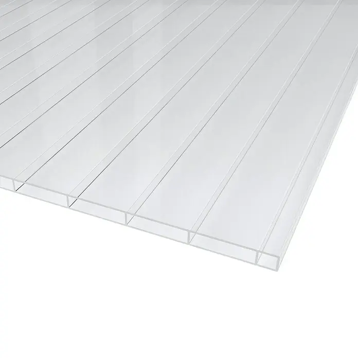 PLEXIGLAS® Acrylglas-Stegplatte Resist AAA SDP 16-64 - 3.000 x 980 x 16 mm, Acrylglas (PMMA), Transparent - Klarer Polycarbonatplattenzuschnitt, ideal für lichtdurchlässige Überdachungen und Verkleidungen. Robuste, transparente Doppelstegplatte.