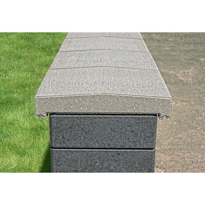 Mauerabdeckplatte S (25 x 31 x 5 cm, Grau, Beton)