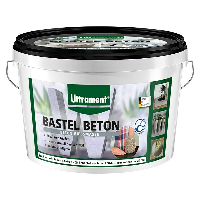 Ultrament Beton-Gießmasse Bastel BetonHellgrau, 3,5 kg Front View