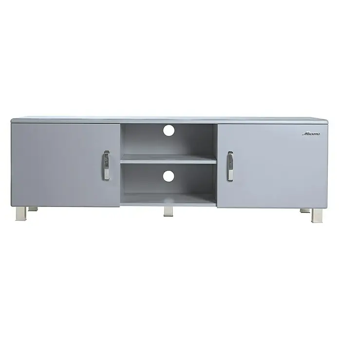 Phönix Miami Lowboard - L x B x H: 43 x 160 x 52 cm, Grau - Grauer TV-Schrank mit zwei Türen und offenen Regalen. Praktisches und stilvolles Möbelstück für das Wohnzimmer.