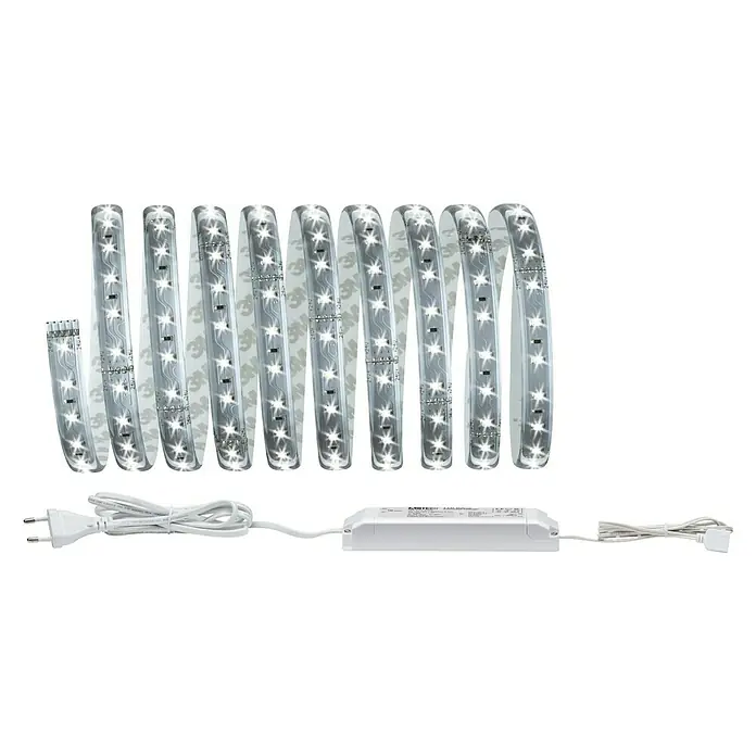 Paulmann MaxLED 500 LED-Band Basisset beschichtet - Länge: 3 m, Lichtfarbe: Tageslichtweiß, 17 W, 1.650 lm, 24 V - 36 V - LED-Lichtleiste mit weißem Licht und Zubehör für die einfache Installation. Ideal zur dekorativen Beleuchtung von Innenräumen.