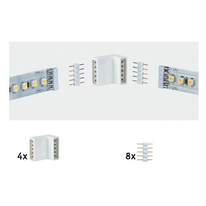 Paulmann Eckverbinder MaxLED Edge-Connector (4 Stk. Eckverbinder, Kunststoff)