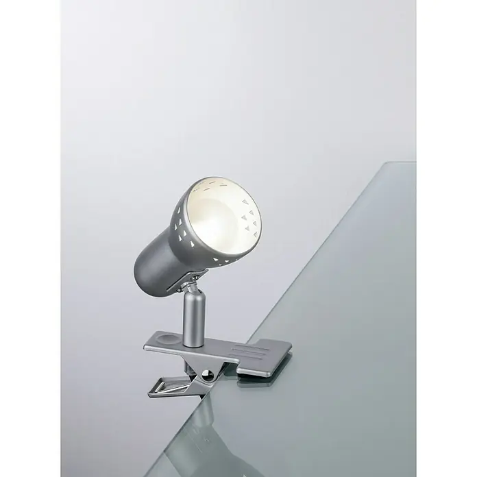 Paulmann Klemmspot Gryps - 40 W, Silber - Tischleuchte mit Clip-Befestigung in Grau, ideal als Leseleuchte oder zur Akzentbeleuchtung.