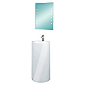 Camargue Umivalnik Rondo Minera  (Ø x V: 45 x 90 cm, Odprtina za armaturo: Sredina, S prelivom, Bele barve) | 3940 - Waschtische QM | DBBB - Keramik QM | DBB - Keramik | DB - Keramik/Wannen | D - Sanitär | BAUHAUS