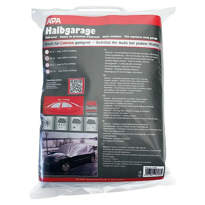 APA Auto-Halbgarage - Größe: XL - Halbgarage Abdeckung: Schützt Ihr Auto vor Wettereinflüssen, geeignet für Cabrios.