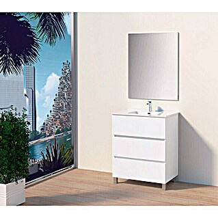 Conjunto de mueble de baño Berta (70 cm, 3 pzs., Blanco, Mate)