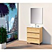 Conjunto de mueble de baño Berta (70 cm, 3 piezas, Nature, Mate)