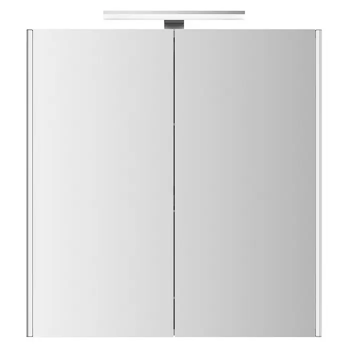 Jokey LED-Spiegelschrank DekorAlu - B x H: 65,4 x 68 cm, Aluminium, Farblos - Ein schlanker Spiegelschrank mit minimalistischem Design und integrierter Beleuchtung für moderne Badezimmer.