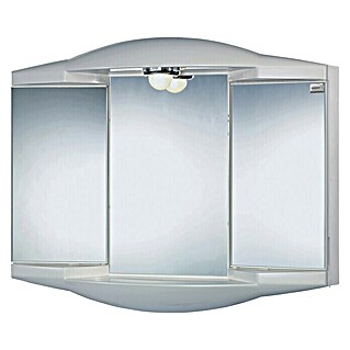 Sieper Spiegelschrank Chico GL (B x H: 62 x 52,6 cm, Mit Beleuchtung, Kunststoff, Silber)