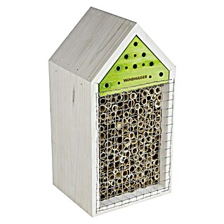 Windhager Insektenhotel (14 x 12 x 27 cm, Holz, Natur/Grün)
