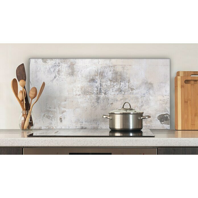 CUCINE KüchenrückwandLimed Wall, 80 x 40 cm, Stärke: 6 mm, Einscheibensicherheitsglas (ESG) Front View