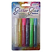 Glorex Hobby Time Klebestift Glitter Glue (Regenbogen, 6 x 10,5 ml)