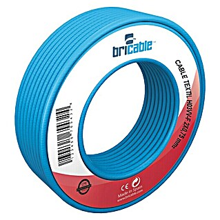 Bricable Cable textil Deco (H03VV-F, Azul, 5 m)