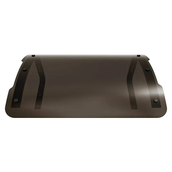 Landxcape Mähroboter-Garage LA7000 - L x B x H: 730 x 526 x 372 mm, Schwarz, Landxcape Mähroboter - Dunkel getönte Windschutzscheibe für ein Fahrzeug. Das Produkt ist mit Halterungen und Befestigungselementen für die einfache Montage ausgestattet.