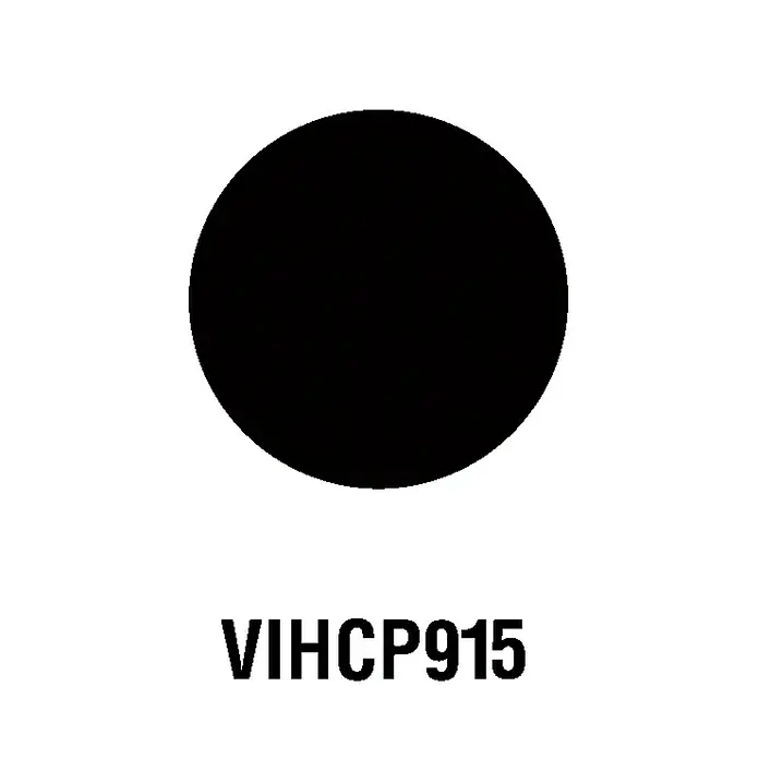 Artemio Perforadora 1/2" circle - 2,85 x 2,85 cm - Punto circular negro sobre el texto "VIHCP915", perfecto para proyectos de diseño que necesiten claridad y minimalismo.