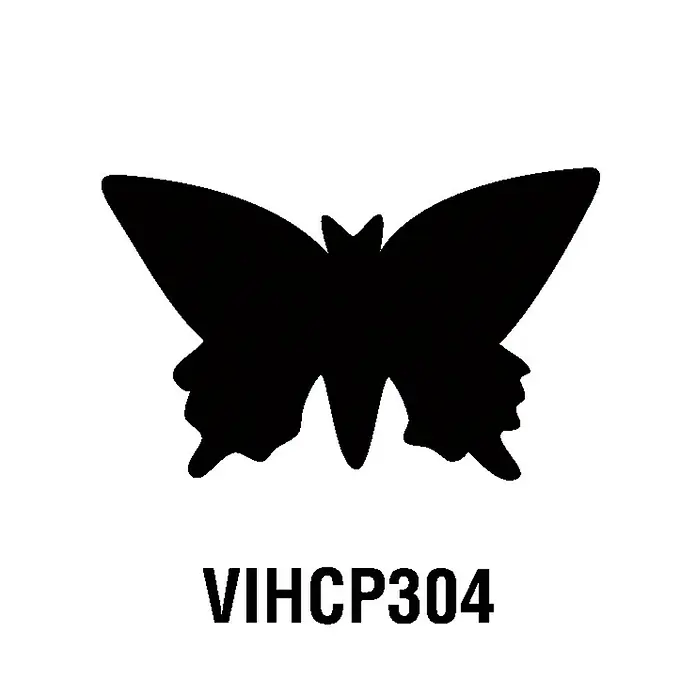 Artemio Perforadora gigante Butterfly 2 - Mariposa, 5 x 4,7 cm - Silueta negra de mariposa con la inscripción VIHCP304, ideal para decoraciones y manualidades.