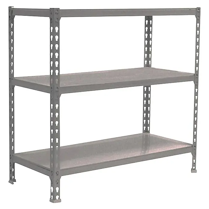 Simonrack Simonclick Estantería metálica Megaplus - Al x An x Pr: 90 x 120 x 30 cm, Capacidad de carga por balda: 180 kg, Número de baldas: 3 ud., Inserción, Gris - Estantería metálica con dos estantes, ideal para almacenamiento y organización. Construcción robusta y duradera.