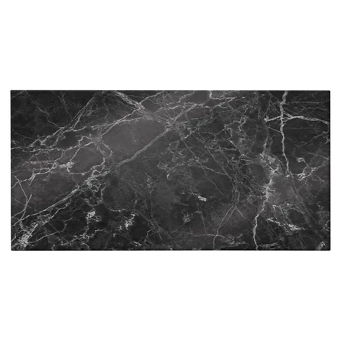 CUCINE Küchenrückwand - Black Marble, 80 x 40 cm, Stärke: 6 mm, Einscheibensicherheitsglas (ESG) - Ansicht einer Marmorplatte mit einzigartigen Verzweigungen. Das dunkle Muster der Platte verleiht der Optik eine elegante Note.