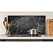 CUCINE Küchenrückwand (Black Marble, 80 x 40 cm, Stärke: 6 mm, Einscheibensicherheitsglas (ESG))