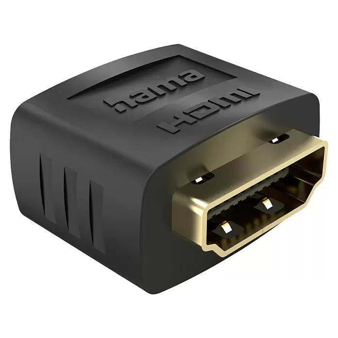 Hama HDMI-Adapter - Schwarz, HDMI-Stecker, Auflösung: 8K (7680 x 4320 Pixel) - Schwarzer Hama HDMI Buchse-Buchse Adapter mit vergoldeten Anschlüssen.