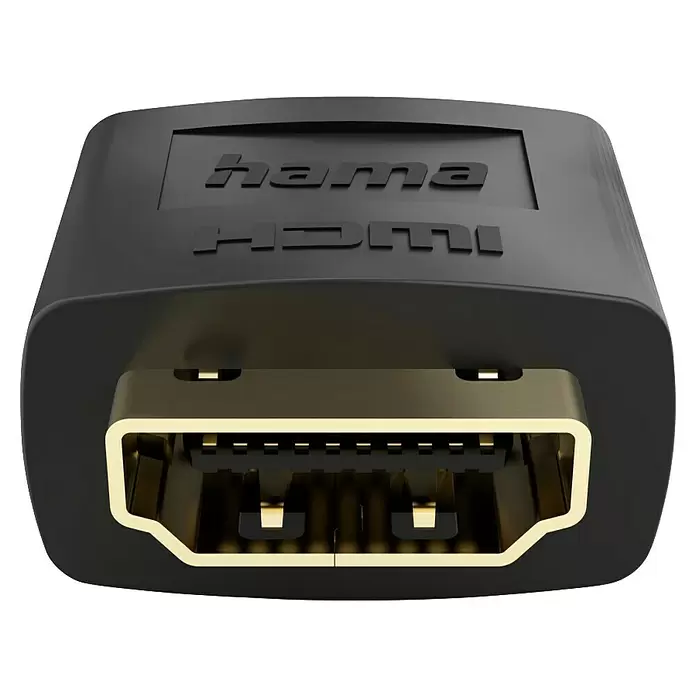 Hama HDMI-Adapter - Schwarz, HDMI-Stecker, Auflösung: 8K (7680 x 4320 Pixel) - Schwarzer Hama HDMI Buchse-Buchse Adapter mit vergoldetem Anschluss.