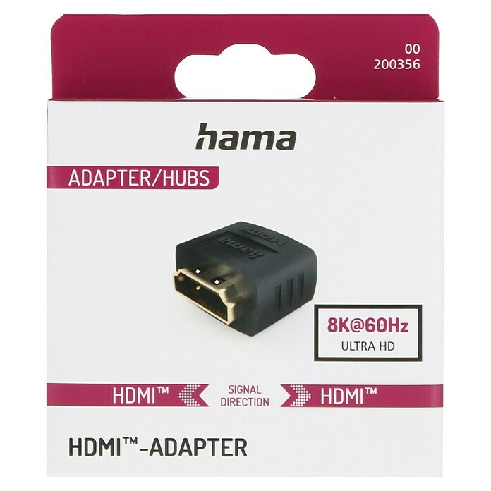 Hama HDMI-Adapter (Schwarz, HDMI-Stecker, Auflösung: 8K (7680 x 4320 Pixel)) | BAUHAUS