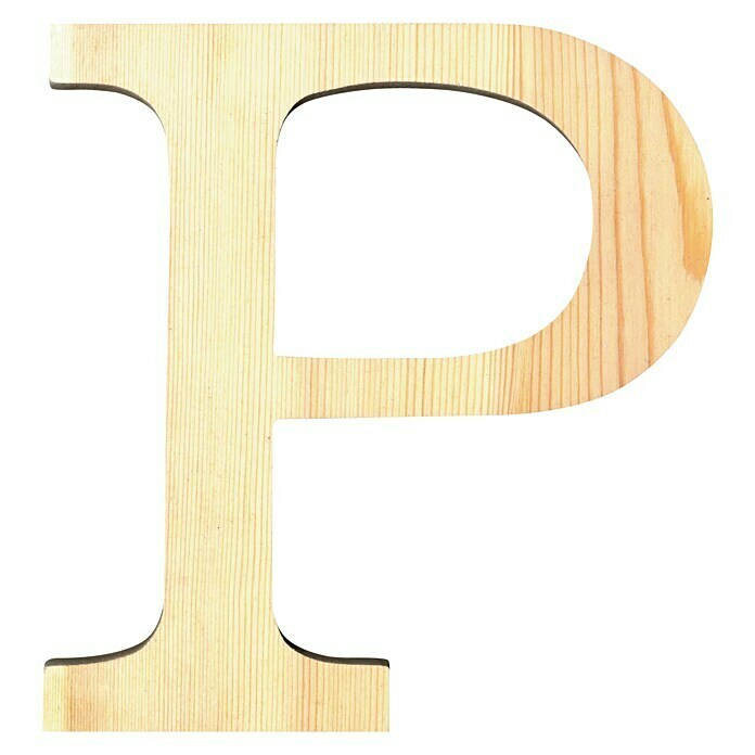 Artemio Letra de madera (Motivo: P, L x An x Al: 19 x 1 x 19 cm, Madera)