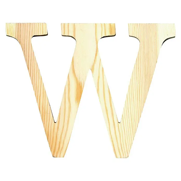 Artemio Letra de madera - Motivo: W, L x An x Al: 19 x 1 x 19 cm, Madera - Letra de madera W. La letra de madera sin acabado W es un elemento decorativo hermoso y natural para tu hogar u oficina. ¡Píntala para personalizarla!