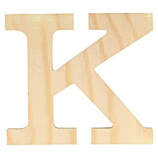 Artemio Letra de madera (Motivo: K, L x An x Al: 11,5 x 1 x 11,5 cm, Madera)
