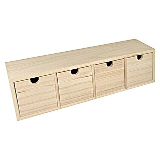 Artemio Caja de madera Mueble (4 cajones, Madera, 44 x 10 x 15 cm)