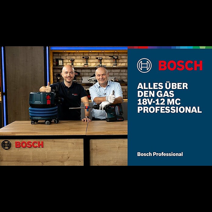 Bosch Professional AMPShare 18V Akku-Nass-Trockensauger GAS 18V-12 MC (Ohne Akku, 18 V, Behältervolumen: 12 l) | BAUHAUS
