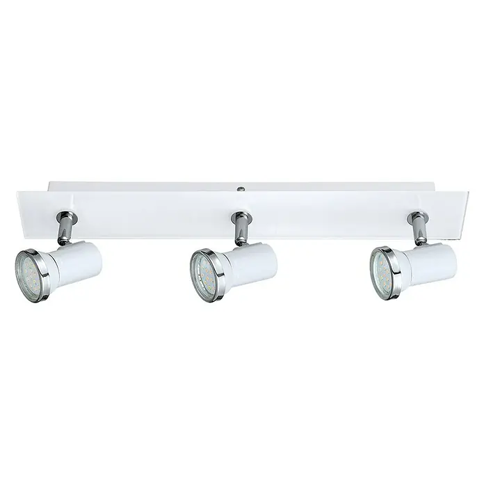 Eglo LED-Deckenstrahler Tamara 1 - 9 W, Weiß, Warmweiß - Diese Aufnahme zeigt eine LED-Deckenleuchte mit drei Strahlern, die eine moderne und helle Beleuchtungslösung bietet.