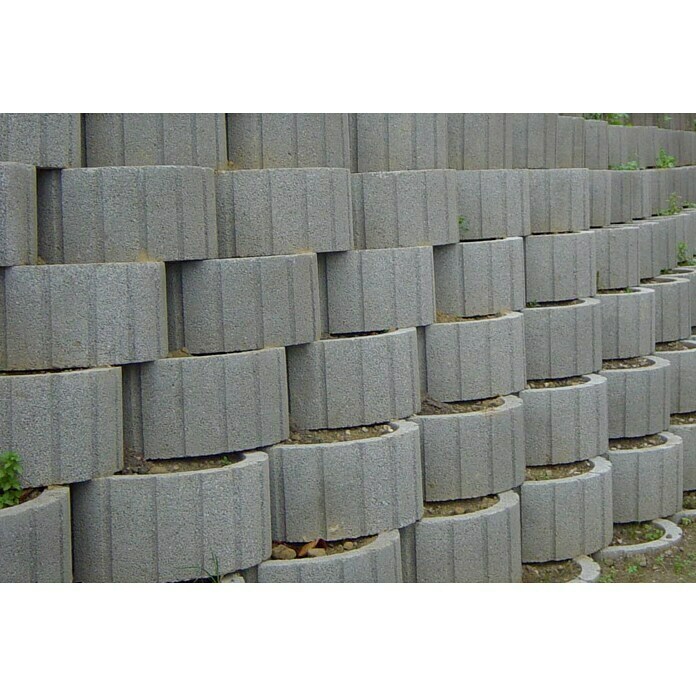 Pflanzstein (Grau, Ø x H: 40 x 25 cm, Beton)