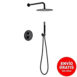 Camargue Sistema de ducha empotrado Natur (Con grifo termostático, Negro)