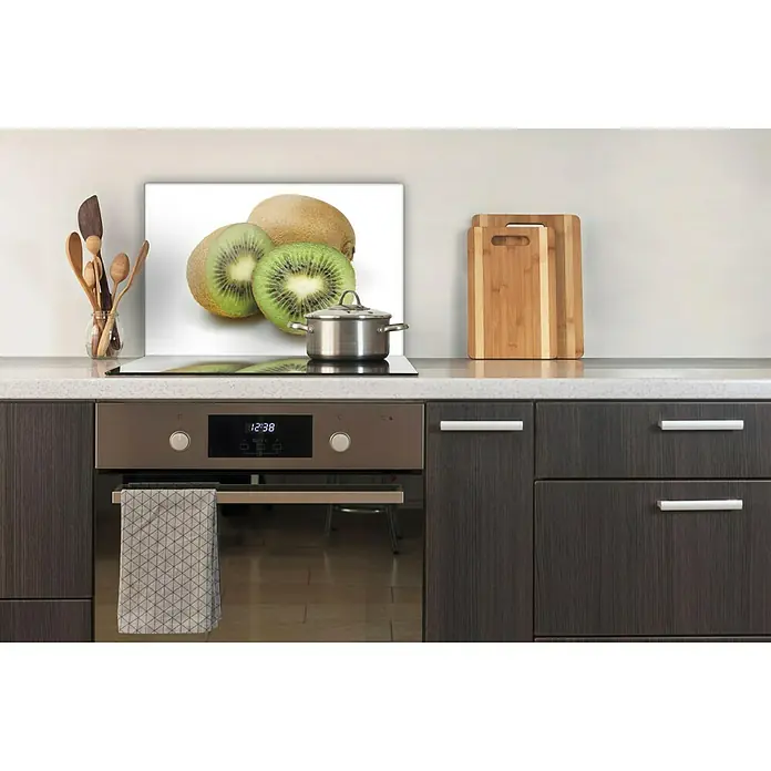 CUCINE Küchenrückwand - Chinese Gooseberry, 60 x 40 cm, Stärke: 6 mm, Einscheibensicherheitsglas (ESG) - Küchenrückwand aus Glas mit Kiwi-Motiv, ideal zum Schutz und als dekoratives Element in der Küche.