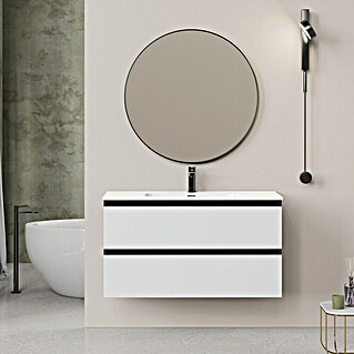 Artysan Conjunto de mueble de baño Bico (Ancho: 100 cm, Blanco/Negro, 3 pzs.)