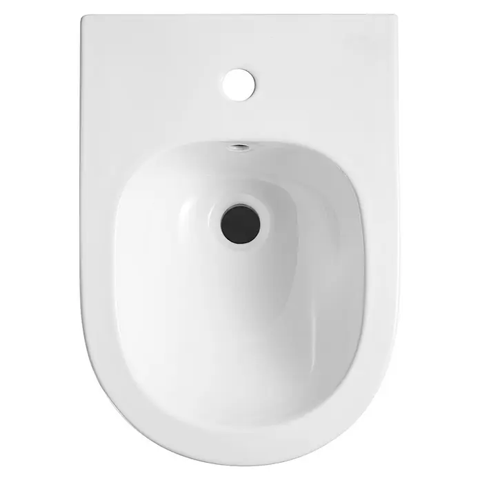 Artysan Bidé Inter 3 - 37 x 55 cm, Blanco, Cerámica, Sin esmalte especial - Primer plano de un elegante bidé blanco, que muestra su acabado brillante y bordes redondeados para un diseño de baño moderno.