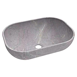 Lavabo de sobremesa Ovalo (32 x 45,5 cm, Sin desbordamiento, Mármol gris)
