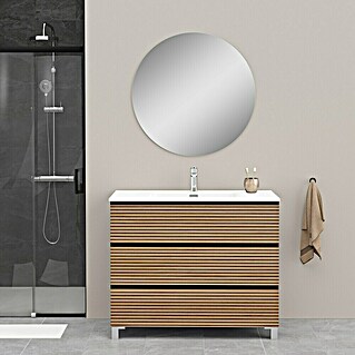 Artysan Conjunto de mueble de baño Osaka 3C (Ancho: 100 cm, Negro/Nogal, 3 pzs.)