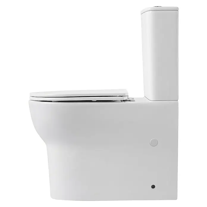 Artysan Pack de WC Inter 2 - Sin borde de descarga, Salida dual, Blanco - Un inodoro blanco moderno y elegante con líneas limpias y un diseño compacto. Perfecto para cualquier decoración o renovación de baño.