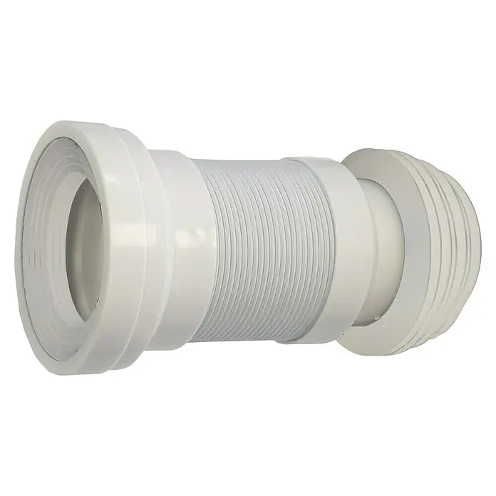Artysan Pack de WC Inter 2 - Sin borde de descarga, Salida dual, Blanco - Un conector de inodoro flexible blanco con brida y sello. Ideal para una fácil instalación y sellado de los inodoros.