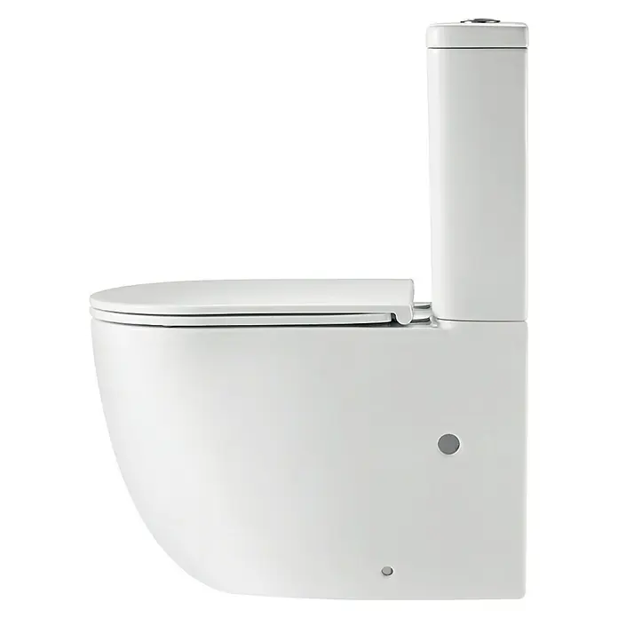 Artysan Pack de WC Inter 3 - Sin borde de descarga, Salida dual, Blanco - Un inodoro moderno, suspendido, de color blanco. El diseño es simple y elegante, adecuado para cualquier baño.