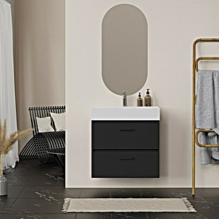 Conjunto de mueble de baño Palma 2C (70 cm, Negro, 3 pzs.)