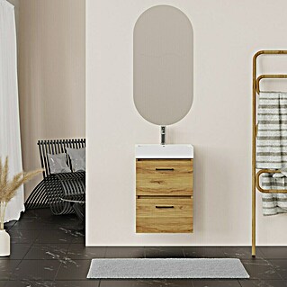 Conjunto de mueble de baño Palma 2C (45 cm, Roble, Efecto madera, 3 pzs.)