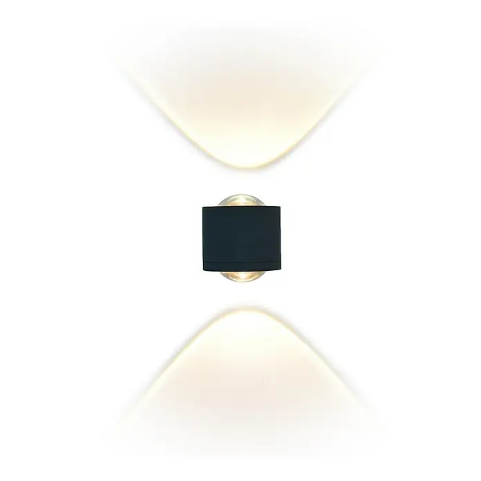 Starlux LED-Außenwandleuchte Fano - 10 W, 12 x 9 x 10,5 cm, Anthrazit, IP54 - Stilvolle Wandleuchte mit Lichteffekten nach oben und unten. Ideal für moderne Innenräume und zur Akzentuierung von Wänden.