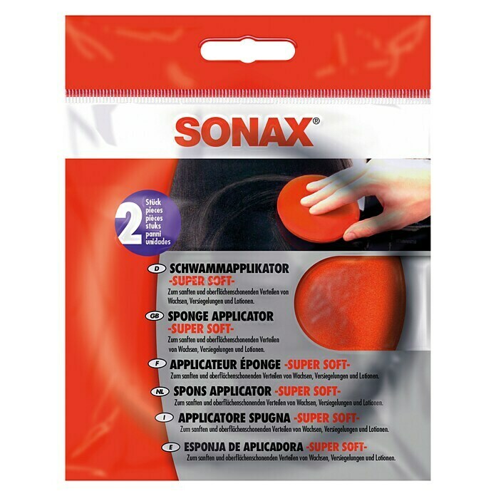 Sonax Autoschwamm Applikator softGeeignet für: Wachse, Rot Front View