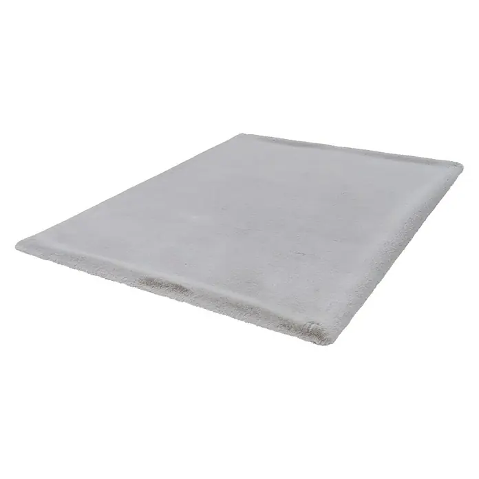 Fellteppich Happy - Silber, 330 x 240 cm, 100 % Polyester (Flor) - Grauer Teppich mit weicher Textur, ideal für Wohnräume, der Komfort und Stil vereint.