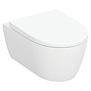 Geberit Spülrandloses Wand-WC-Set ICon Rimfree (Spülrandlos, Spülform: Tief, WC Abgang: Waagerecht, Weiß)