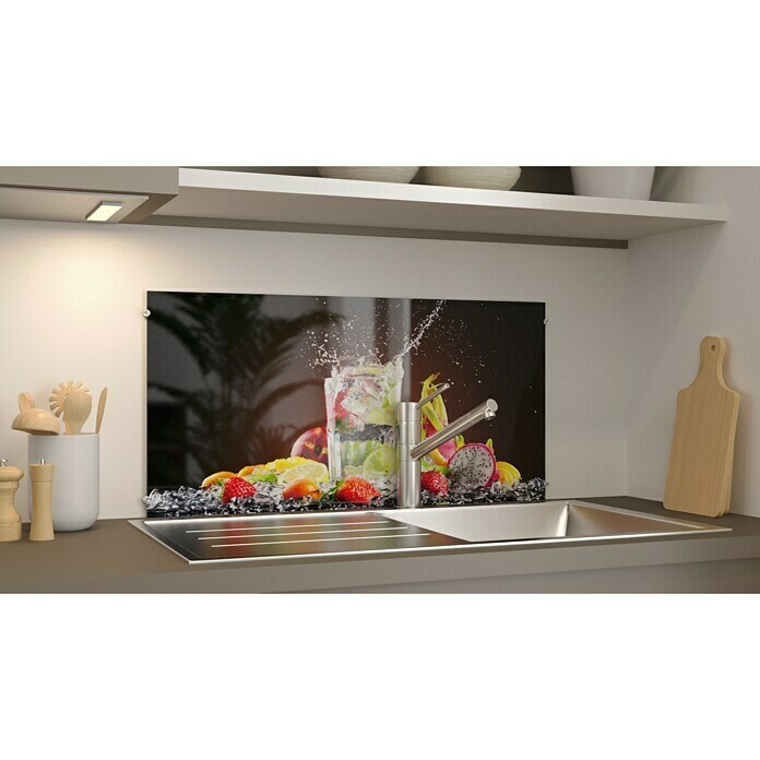 CUCINE KüchenrückwandCocktail Splash, 80 x 40 cm, Stärke: 6 mm, Einscheibensicherheitsglas (ESG) Left Side View